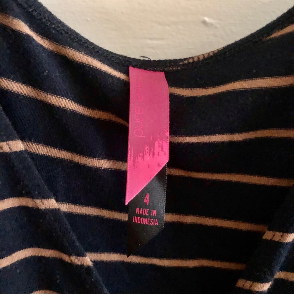 Pure Energy - Black & Tan Striped Dress